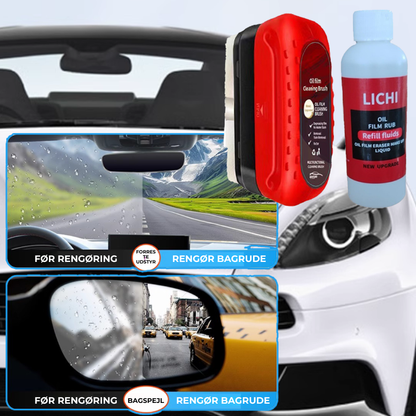 (1+1 GRATIS) GlassCoating™ | Bilglas Oliefilm Belægningsopløsning og Børste