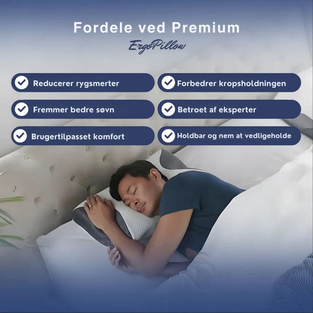NeckPillow™ | Sov bedre, vågn friskere – ergonomisk støtte til nakke og ryg hele natten