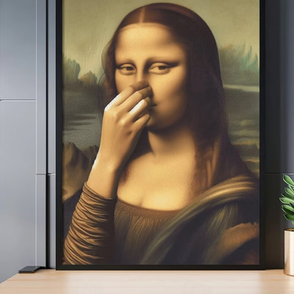 LooLisa™ – Vintage Sjovt Badeværelses Monalisa Vægkunst