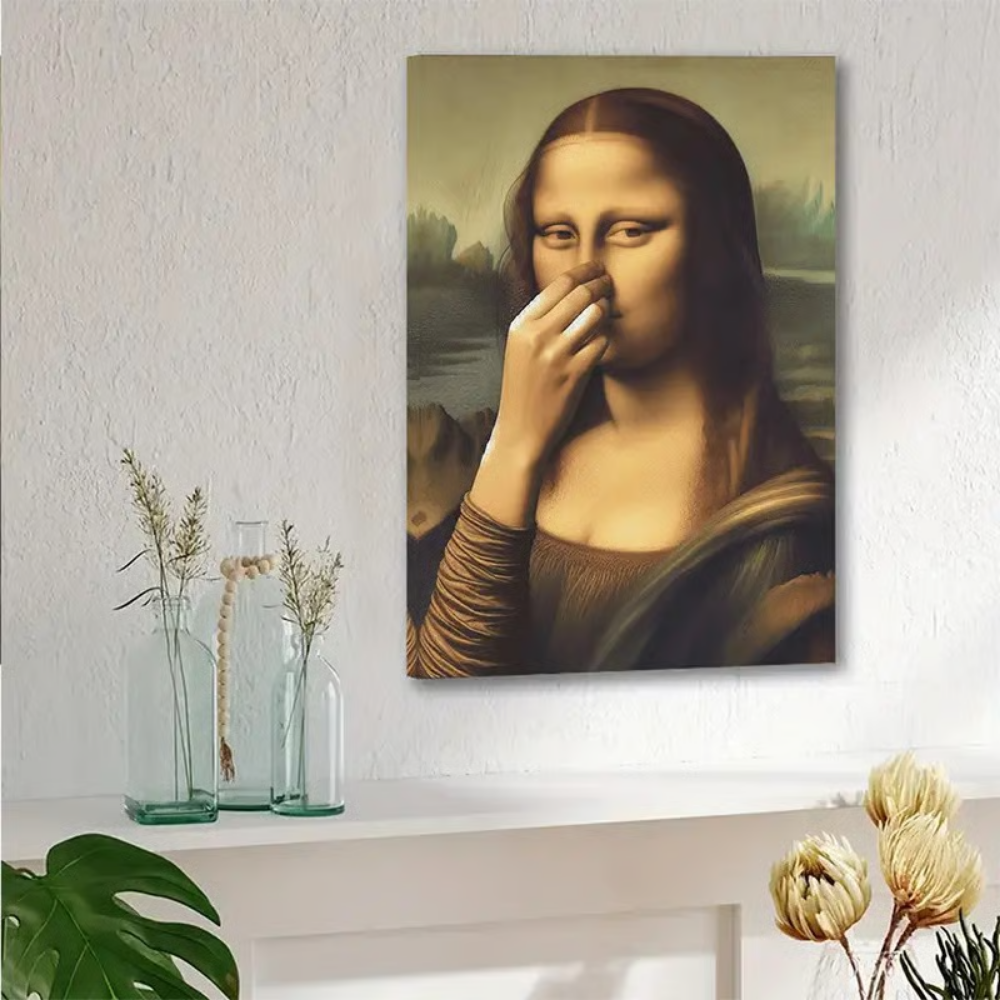 LooLisa™ – Vintage Sjovt Badeværelses Monalisa Vægkunst