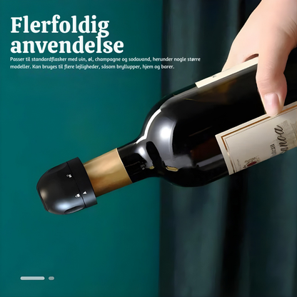 VinoLock™ – Roterende Lufttæt Forsegler til Vin- & Drikkeflasker