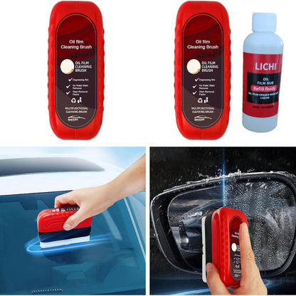 (1+1 GRATIS) GlassCoating™ | Bilglas Oliefilm Belægningsopløsning og Børste