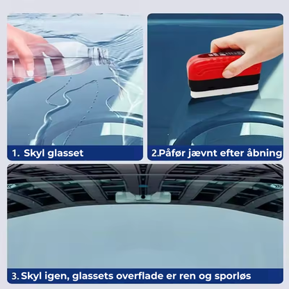 (1+1 GRATIS) GlassCoating™ | Bilglas Oliefilm Belægningsopløsning og Børste