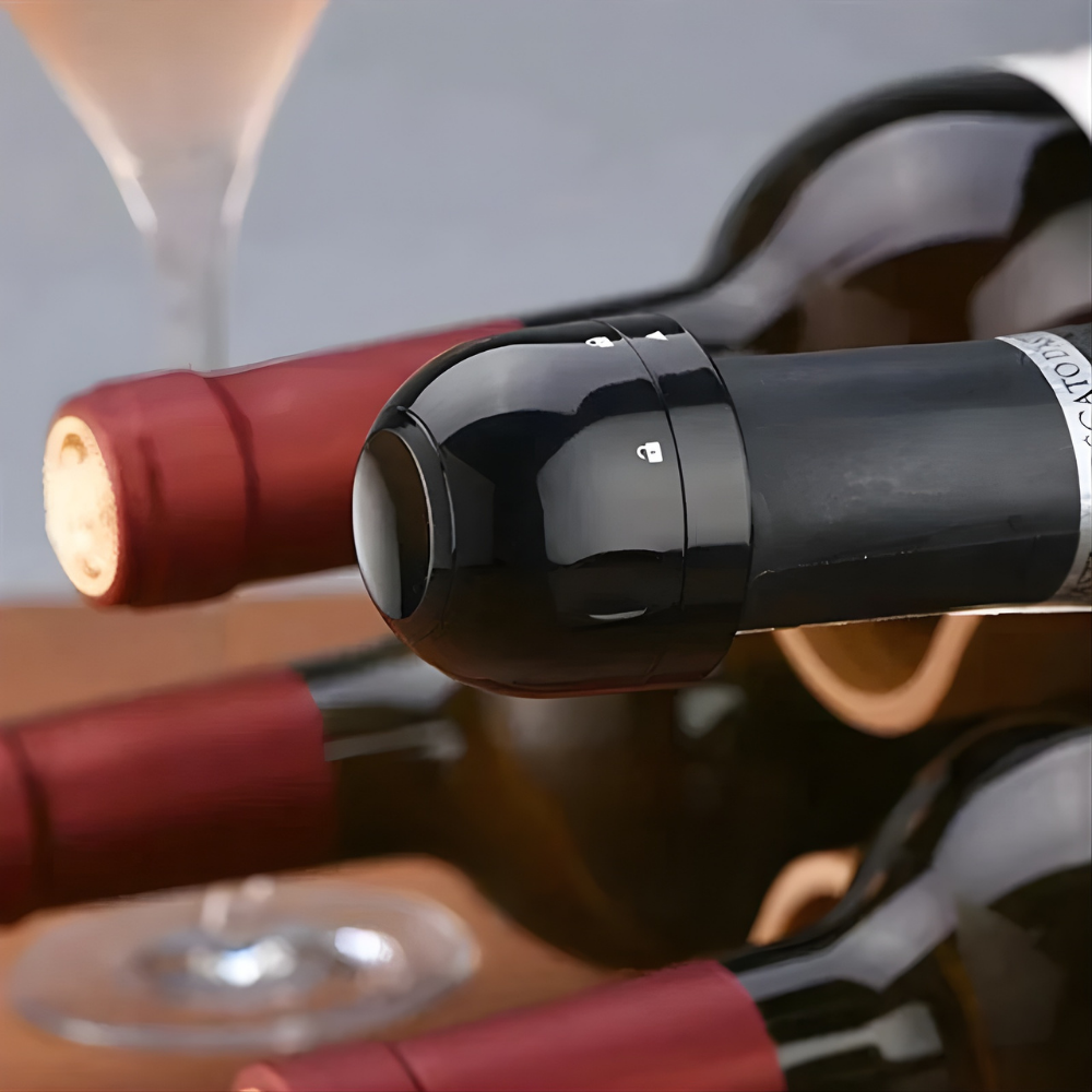 VinoLock™ – Roterende Lufttæt Forsegler til Vin- & Drikkeflasker