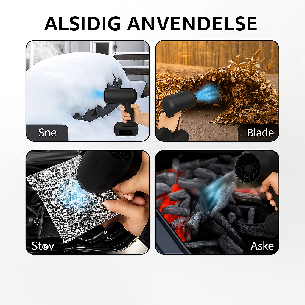LeafBlow™ | Trådløs blæser til hurtig oprydning af blade, snavs, støv og hverdagsaffald