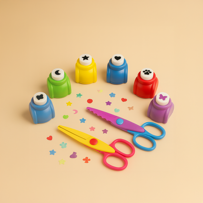 ✂️ KØB 2 FÅ 1 GRATIS! 🎨 DIY-papirstansset til børn – skab sjove former (stjerner/hjerter/dyr) til hobby og scrapbooking 🧒✨