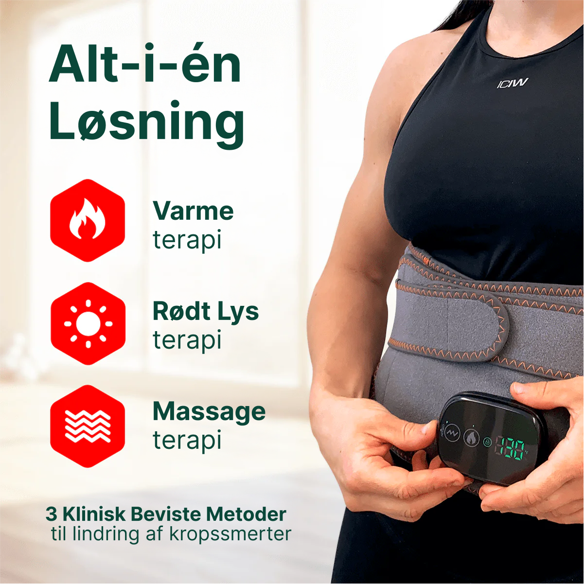 PulseHeat™ – Rygsmerter væk med denne varme-, massage- og rødlysbehandling i ét
