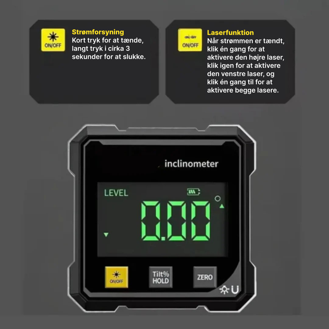 LEVEL™ - Digital Magnetisk Vinkelmåler i Aluminium
