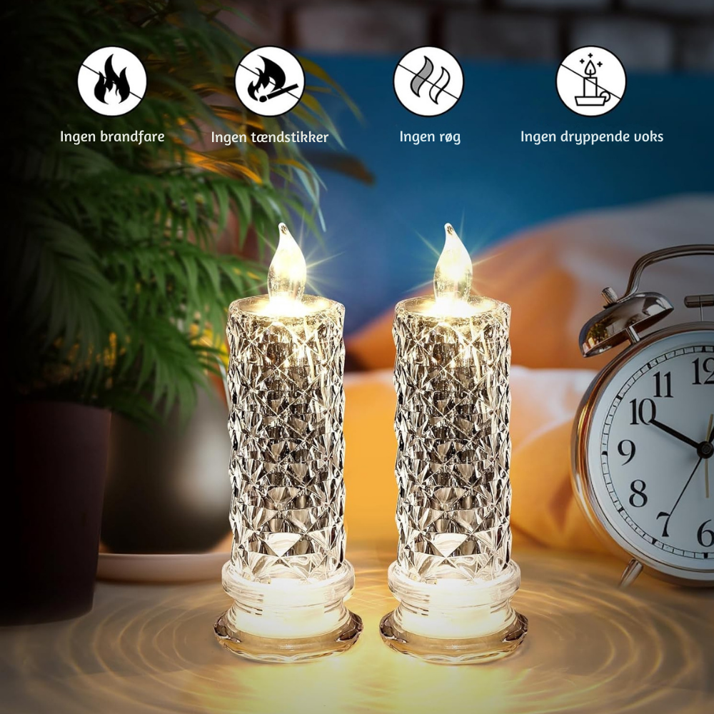 CrystalAura™ – LED Krystal Lysesæt